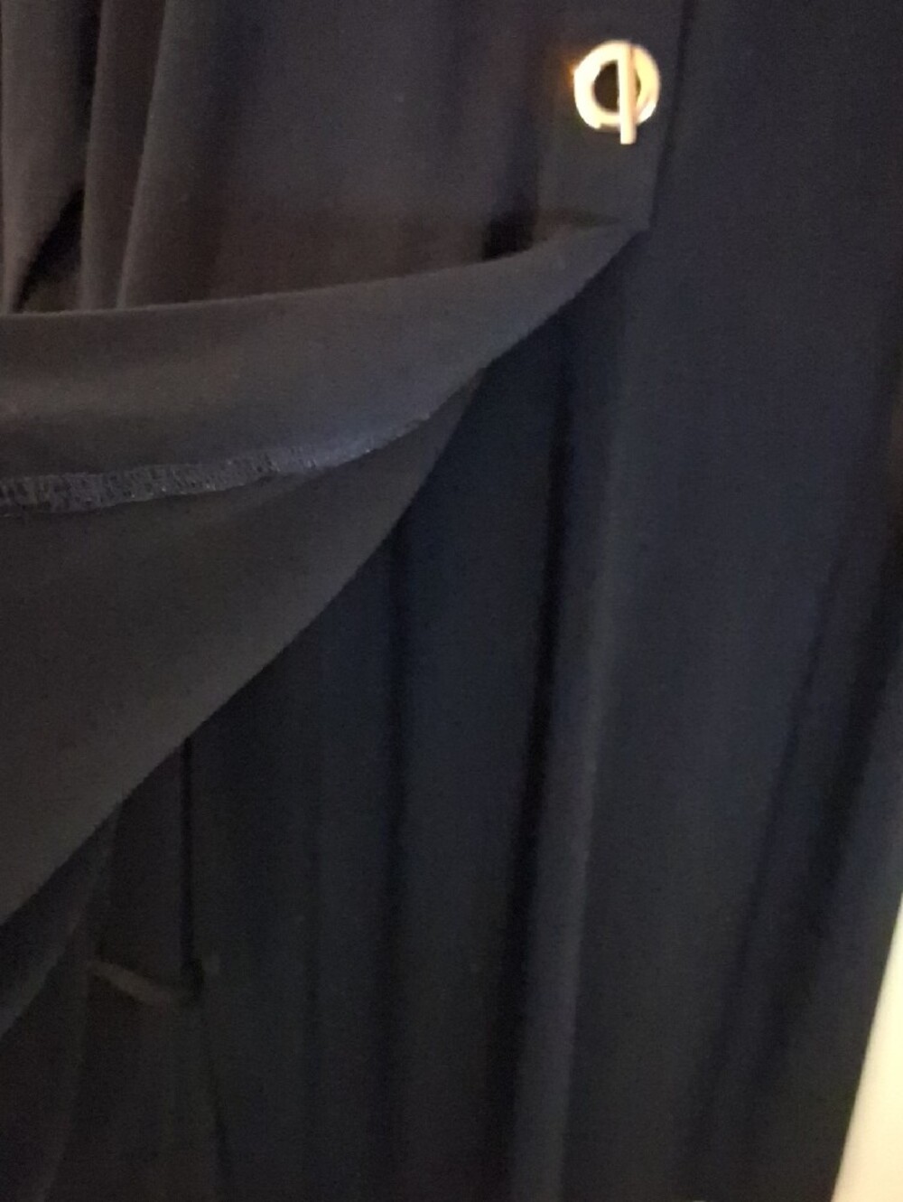 Joseph Ribkoff Black Asymmetrical Tunic with Gold Accent Buttons - Picture 6 of 11